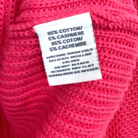 Alashan Hot Pink Cotton Cashmere Blend Button Front Cardigan Size Small - Picture 5 of 6